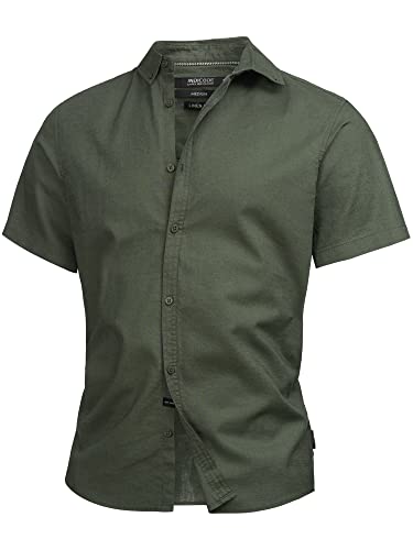 Indicode Herren INBravida Leinenhemd Kurzarm-Hemd mit Button-Down-Kragen | Herrenhemd Sommerhemd für Männer Beetle - Solid, L Indicode Herren INBravida Leinenhemd Kurzarm-Hemd mit Button-Down-Kragen | Herrenhemd Sommerhemd für Männer Beetle - Solid, L von Indicode