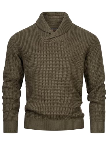 Indicode Herren INBrockly Strickpullover mit Schalkragen | Herrenpullover Strick-Pulli für Männer Army L Indicode Herren INBrockly Strickpullover mit Schalkragen | Herrenpullover Strick-Pulli für Männer Army L von Indicode