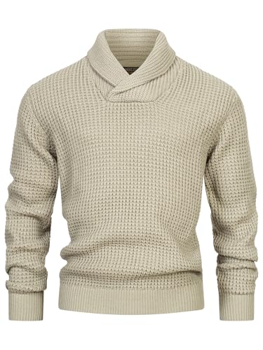 Indicode Herren INBrockly Strickpullover mit Schalkragen | Herrenpullover Strick-Pulli für Männer Stone M Indicode Herren INBrockly Strickpullover mit Schalkragen | Herrenpullover Strick-Pulli für Männer Stone M von Indicode