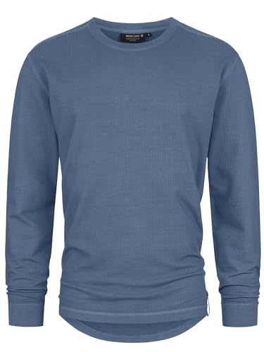Indicode Herren INCallo Langarmshirt aus Baumwolle | Herrenshirt Langarm Longsleeve Shirt Männer China Blue S von Indicode