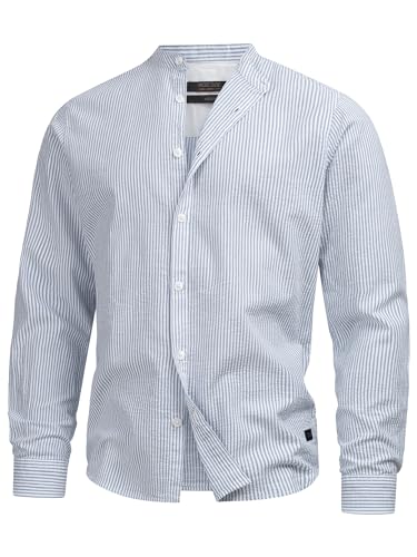 Indicode Herren INCari Sommer-Hemd gestreift aus Baumwolle | Herrenhemd für Männer Copen Blue M Indicode Herren INCari Sommer-Hemd gestreift aus Baumwolle | Herrenhemd für Männer Copen Blue M von Indicode