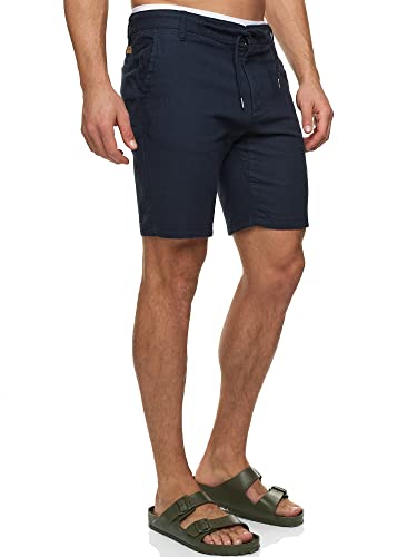 Indicode Herren INCaro Chino Shorts mit 4 Taschen aus Baumwolle | Bermuda Sommershorts für Männer Navy, L von Indicode