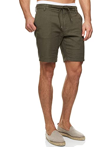 Indicode Herren INCaro Chino Shorts mit 4 Taschen aus Baumwolle | Bermuda Sommershorts für Männer Army XXL von Indicode