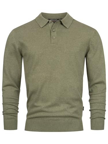 Indicode Herren INChips Pullover aus 80% Baumwolle mit Polokragen | Herren-Pullover für Männer Army Mix, M von Indicode