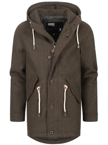 Indicode Herren INChristof Wintermantel mit verdecktem Reißverschluss und Kapuze | Herrenmantel Winter Parka Bracken, XL von Indicode