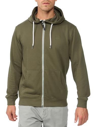 Indicode Herren INChristos Sweatjacke mit Kapuze und Reißverschluss | Hooded Jacket Kapuzenjacke für Männer Army L von Indicode