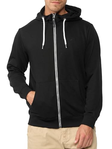 Indicode Herren INChristos Sweatjacke mit Kapuze | Kapuzensweatjacke Hoodie mit Reißverschluss Black XL von Indicode