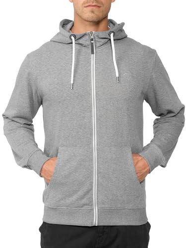 Indicode Herren INChristos Sweatjacke mit Kapuze | Kapuzensweatjacke Hoodie mit Reißverschluss Grey Mix M von Indicode