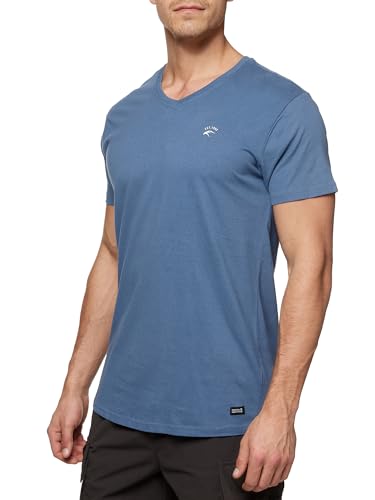 Indicode Herren INClever T-Shirt mit V-Ausschnitt aus 100% Baumwolle | Herrenshirt Sommershirt Männer China Blue, XXL von Indicode