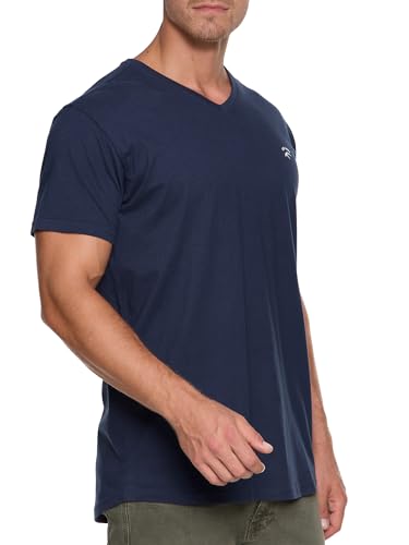 Indicode Herren INClever T-Shirt mit V-Ausschnitt aus 100% Baumwolle | Herrenshirt Sommershirt Männer Navy L von Indicode