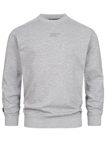 Indicode Herren INCliver Sweatshirt mit RIPP-Bündchen | Herren-Pullover Sweater für Männer Lt Grey Mix XXL von Indicode