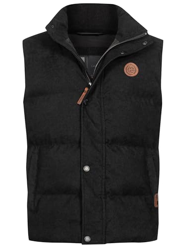 Indicode Herren INCobbyn Steppweste mit Reißverschluss und Knopfleiste | Herrenweste Markenweste Männer Black, XL von Indicode