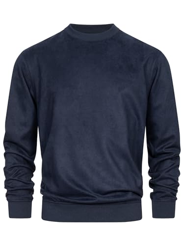 Indicode Herren INColeman Sweatshirt mit RIPP-Bündchen und Rundhalsausschnitt | Sweater Pullover für Männer Navy, L von Indicode