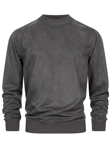 Indicode Herren INColeman Sweatshirt mit RIPP-Bündchen und Rundhalsausschnitt | Sweater Pullover für Männer Raven XXL von Indicode
