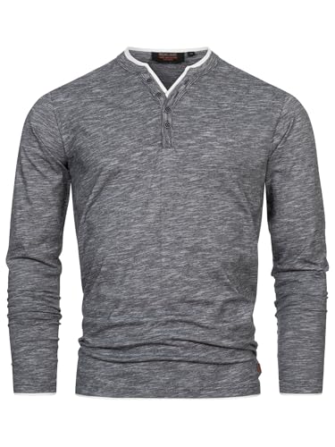 Indicode Herren INColeson Langarmshirt aus 100% Baumwolle | Langarm Longsleeve Shirt Männer Black, M von Indicode