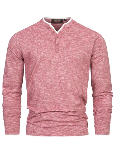 Indicode Herren INColeson Langarmshirt aus 100% Baumwolle | Langarm Longsleeve Shirt Männer Bordeaux, XXL von Indicode