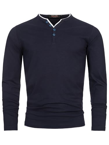 Indicode Herren INColeson Langarmshirt aus 100% Baumwolle | Langarm Longsleeve Shirt Männer Sky Captain, L von Indicode