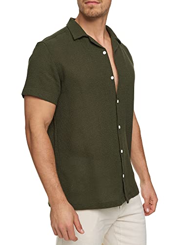 Indicode Herren INCosby Kurzarmhemd mit Button-Down-Kragen | Herrenhemd gestreift Kurzarm Hemd Army L Indicode Herren INCosby Kurzarmhemd mit Button-Down-Kragen | Herrenhemd gestreift Kurzarm Hemd Army L von Indicode