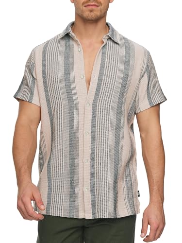 Indicode Herren INCosby Kurzarmhemd mit Button-Down-Kragen | Herrenhemd gestreift Kurzarm Hemd Army Stripe L Indicode Herren INCosby Kurzarmhemd mit Button-Down-Kragen | Herrenhemd gestreift Kurzarm Hemd Army Stripe L von Indicode