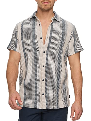 Indicode Herren INCosby Kurzarmhemd mit Button-Down-Kragen | Herrenhemd gestreift Kurzarm Hemd Beige XXL Indicode Herren INCosby Kurzarmhemd mit Button-Down-Kragen | Herrenhemd gestreift Kurzarm Hemd Beige XXL von Indicode