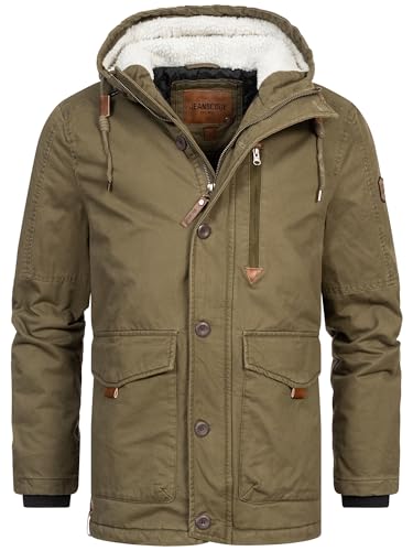 Indicode Herren INCrossing Winterjacke mit Kapuze gefüttert | Herrenjacke Wintermantel Parka Männer Army M von Indicode