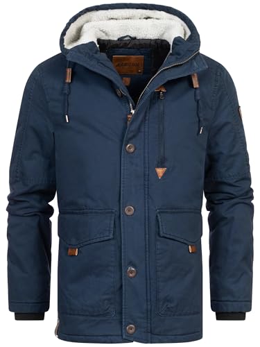 Indicode Herren INCrossing Winterjacke mit Kapuze gefüttert | Herrenjacke Wintermantel Parka Männer Navy S von Indicode