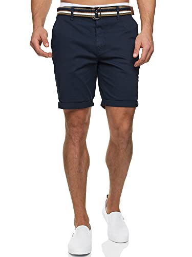 Indicode Herren INCunning Chino Shorts mit 4 Taschen | Bermuda Herren Sommer-Shorts für Männer Navy L von Indicode