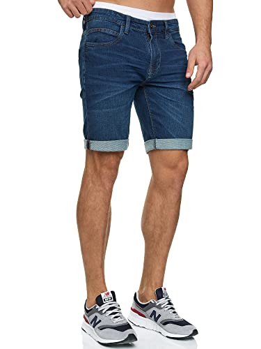 Indicode Herren INDanny Jeans Shorts mit 4 Taschen | Herrenshorts Used Look für Männer Work Blue, XL von Indicode