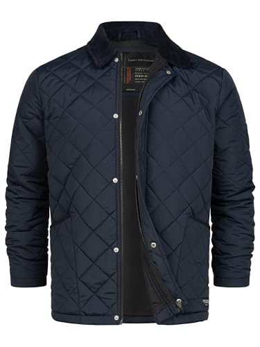 Indicode Herren INDram Steppjacke mit Cordkragen und Rautensteppung | Daunenjacke für Männer Sky Captain, M von Indicode