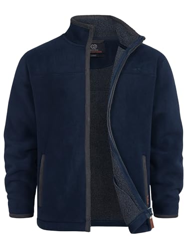 Indicode Herren INEmilos Fleecejacke mit Stehkragen | Übergangsjacke Fleece Herrenjacke für Männer Navy, S von Indicode