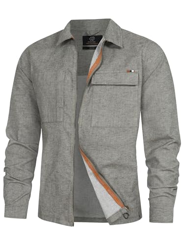 Indicode Herren INEuron Langarm-Hemd mit Zwei Brust-Taschen und Reißverschluss | Herrenjacke Männer Army XXL Indicode Herren INEuron Langarm-Hemd mit Zwei Brust-Taschen und Reißverschluss | Herrenjacke Männer Army XXL von Indicode