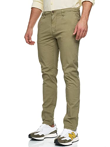 Indicode Herren INForty Stoffhose mit 4 Taschen | Stretch Hose Herrenhose Covert Green 34/32 von Indicode