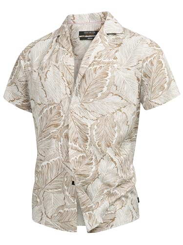 Indicode Herren INFrey Kurzarm-Hemd mit Muster aus Baumwollmischung | Herrenhemd für Männer Cornstalk, XL von Indicode