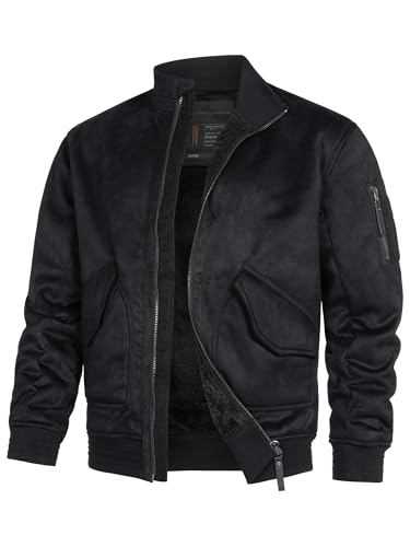 Indicode Herren INFrosco Velours-Kunstleder Jacke | Herrenjacke Wildleder-Look für Männer Black, L von Indicode