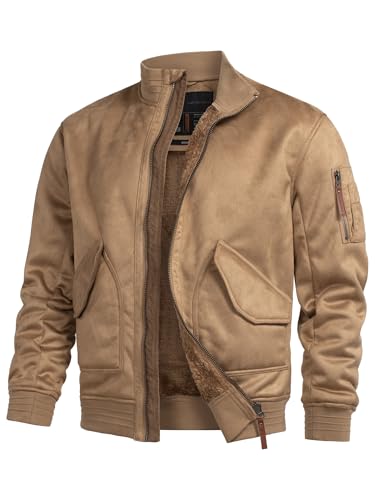 Indicode Herren INFrosco Velours-Kunstleder Jacke | Herrenjacke Wildleder-Look für Männer Dark Sand, S von Indicode