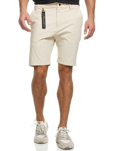 Indicode Herren INGareth Stretch Chino-Shorts mit Tunnelzug und 3 Taschen | Kurze Hose für Männer Fog, XL von Indicode