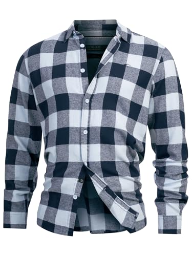 Indicode Herren INGilman Hemd kariert mit Kent-Kragen aus Baumwollmischung | Herrenhemd Männerhemd Sky Way, S von Indicode