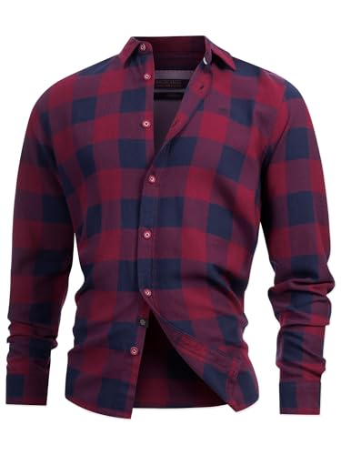 Indicode Herren INGilman Hemd kariert mit Kent-Kragen aus Baumwollmischung | Herrenhemd Männerhemd Tawny Port, XL von Indicode