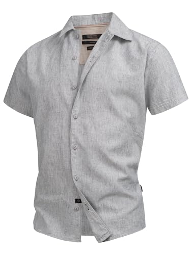 Indicode Herren INGiulionus Kurzarm-Hemd aus Baumwoll-Leinen Mischung | Herrenhemd Männerhemd Dk Denim, XL Indicode Herren INGiulionus Kurzarm-Hemd aus Baumwoll-Leinen Mischung | Herrenhemd Männerhemd Dk Denim, XL von Indicode