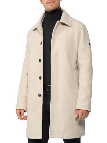 Indicode Herren INGrandrim Mantel mit Umschlagkragen | Herrenmantel Wintermantel Männer Beige Mix XL von Indicode