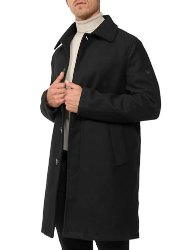 Indicode Herren INGrandrim Mantel mit Umschlagkragen | Herrenmantel Wintermantel Männer Black XL von Indicode