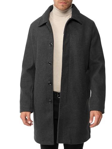 Indicode Herren INGrandrim Mantel mit Umschlagkragen | Herrenmantel Wintermantel Männer Charcoal Mix XL von Indicode