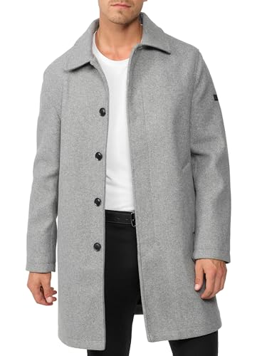 Indicode Herren INGrandrim Mantel mit Umschlagkragen | Herrenmantel Wintermantel Männer Lt Grey Mix M von Indicode