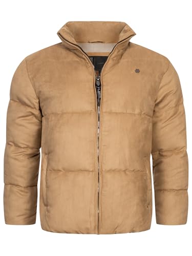 Indicode Herren INGraville Winterjacke mit Stehkragen | Herrenjacke Jacke Steppjacke Männer Dark Sand, XXL von Indicode