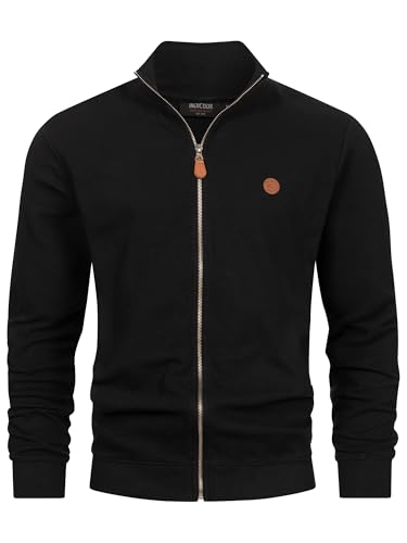 Indicode Herren INGuadalupe Cardigan Strickjacke aus Baumwolle | Sweater mit RIPP-Bündchen Pullover für Männer Black, S von Indicode