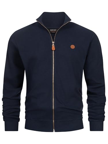Indicode Herren INGuadalupe Cardigan Strickjacke aus Baumwolle | Sweater mit RIPP-Bündchen Pullover für Männer Sky Captain, XXL von Indicode