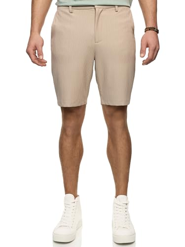 Indicode Herren INGustiono Stoffshorts mit feiner Textur | Stretch Shorts Herrenshorts für Männer Simply Taupe, XL von Indicode