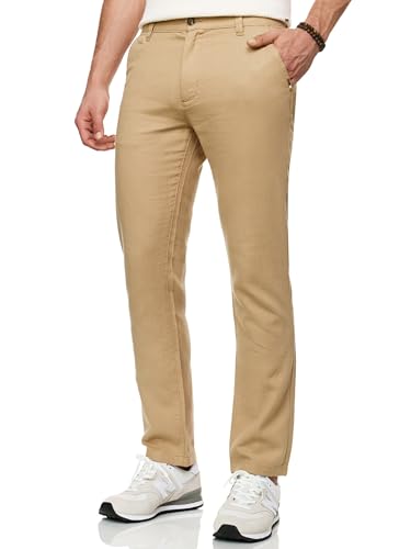 Indicode Herren INGuy Stoffhose aus Leinen & Baumwolle | Herrenhose Freizeithose Männer Cornstalk Solid, 38/32 von Indicode