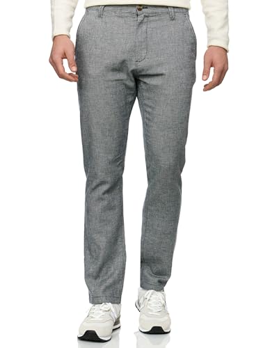 Indicode Herren INGuy Stoffhose aus Leinen & Baumwolle | Herrenhose Freizeithose Männer Navy, 38/32 von Indicode