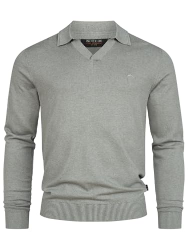 Indicode Herren INHagen Pullover mit Polokragen und RIPP-Bündchen | Baumwollpulli für Männer Lt Grey Mix L Indicode Herren INHagen Pullover mit Polokragen und RIPP-Bündchen | Baumwollpulli für Männer Lt Grey Mix L von Indicode